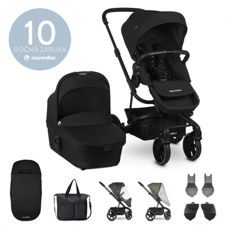 EASYWALKER - Set XXL kočárek kombinovaný Harvey3 Shadow Black s příslušenstvím