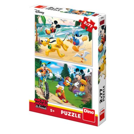 DINOTOYS - MICKEY sportovat 2x77 Puzzle NOVÉ