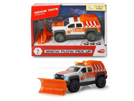 DICKIE - Kovové auto Pick Up se sněžným pluhem 17 cm