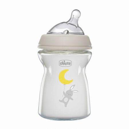 CHICCO - Láhev kojenecká sklo Natural Feeling 250 ml neutral 0m+