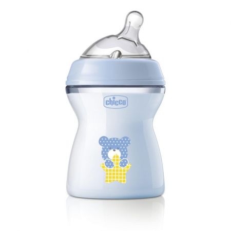 CHICCO - Láhev kojenecká Natural Feeling 250 ml chlapec 2m+