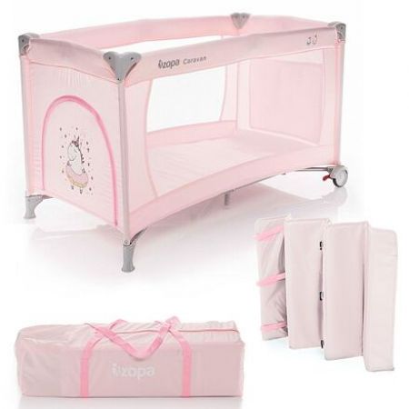 Zopa skládací postýlka Caravan Unicorn rose