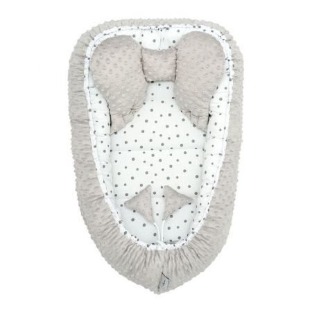 BELISIMA - Hnízdečko pro miminko Minky dots grey