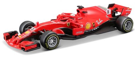 BBURAGO - 1:43 Ferrari Racing F1 SF71-H 2018 with helmet Sebastian Vettel nr.5