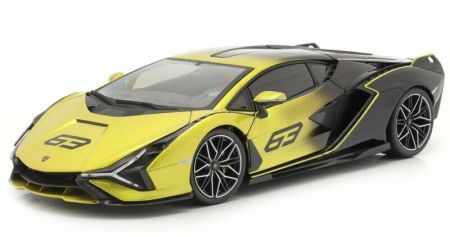 BBURAGO - 1:18 TOP Lamborghini Sian FKP 37 yelow