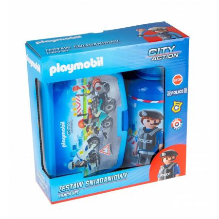 ASTRA - Sada na svačinu / box + láhev PLAYMOBIL Police, PL-08, 511020002