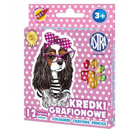 ASTRA - Dětské grafitové barvičky bez dřeva SWEET DOGS, sada 12ks, 316121010