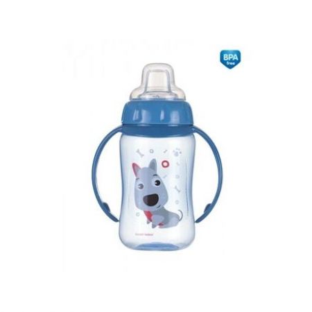 Canpol babies Tréninkový hrníček CUTE ANIMALS se silikonovým pítkem a úchyty 320ml pejsek