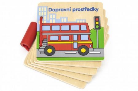 VIGA - Dřevěná knížka Dopravní prostředky