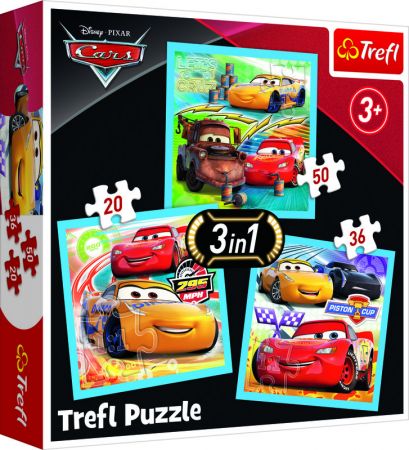 TREFL - Puzzle Cars 3 sada 3v1