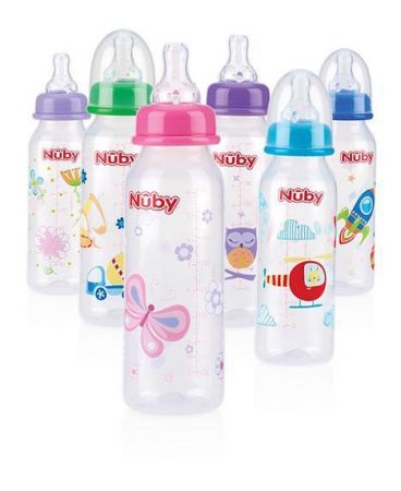 Nuby Láhev kojenecká 1-2-3 průtok 240ml, 0-12m+