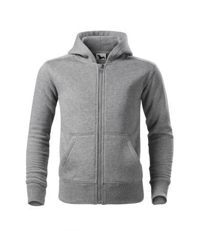 MALFINI (Adler) Dětská mikina Trendy Zipper - Tmavě šedý melír | 134 cm (8 let)