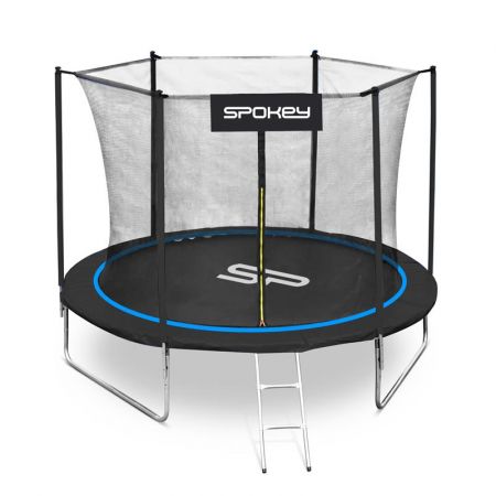 SPOKEY - JUMPER Trampolína černo-modrá, průměr 244 cm, včetne ochranné sítě a žebříku