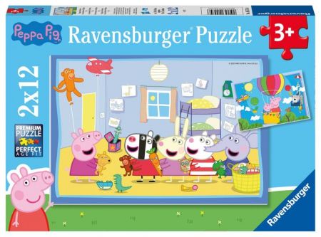 RAVENSBURGER - Prasátko Peppa: Peppino dobrodružství 2x12 dílků