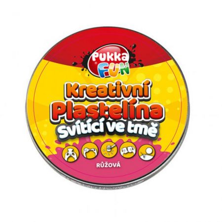 PUKKA PADS - Kreativní plastelína Pukka Fun  růžová svítící ve tmě