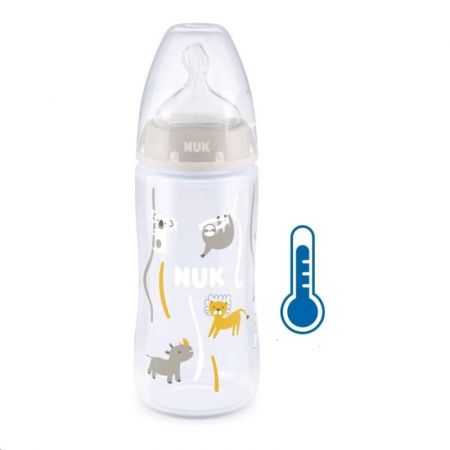 NUK - Kojenecká láhev FC+Temperature Control 300 ml BOX-Flow Control savička beige