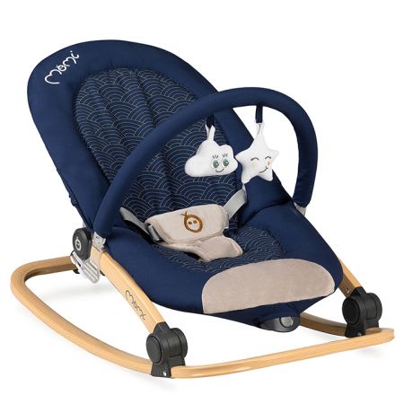 MoMi - Vibrující lehátko s melodiemi LUMIWOOD - navy blue