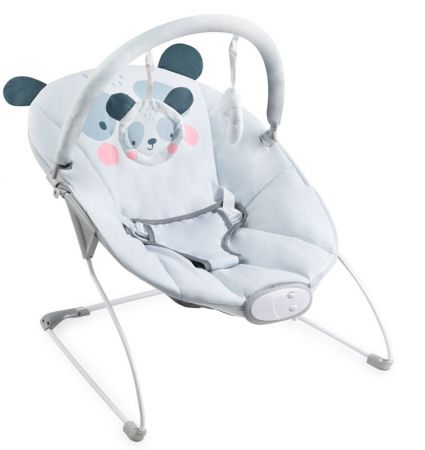 MoMi - Vibrující lehátko s melodiemi GLOSSY panda bouncer