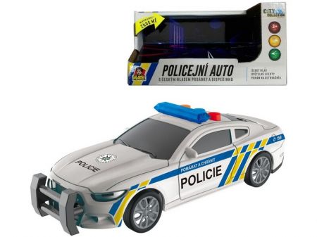 MADE - Policejní auto  na setrvačník, 17 cm, světlo, zvuk (čeština), na baterie