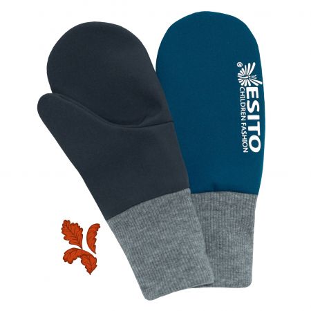 ESITO Palcové rukavice softshell DUO - petrolejová / 2 - 3 roky