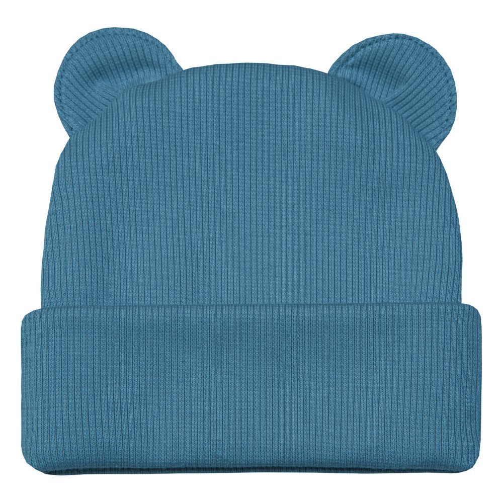 ESITO Zimní žebrovaná čepice s oušky Color - 38 / modrá