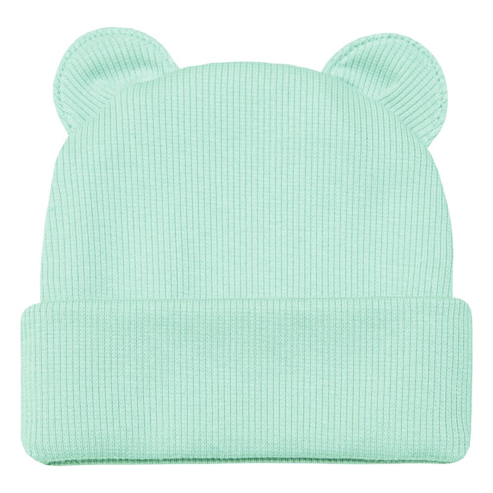ESITO Zimní žebrovaná čepice s oušky Color - 32 / mintová