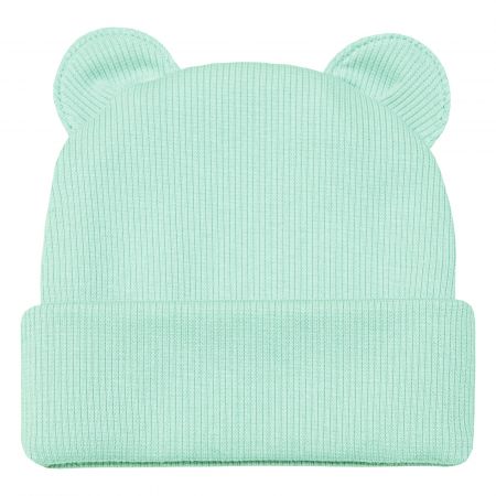 ESITO Zimní žebrovaná čepice s oušky Color - 32 / mintová