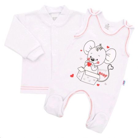 Kojenecká soupravička New Baby Mouse bílá 80 (9-12m)