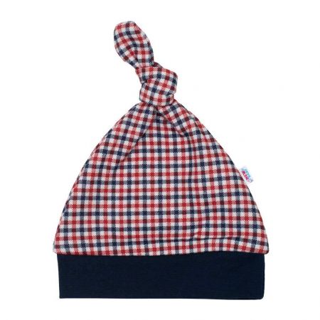 Kojenecká bavlněná čepička New Baby Checkered 62 (3-6m)