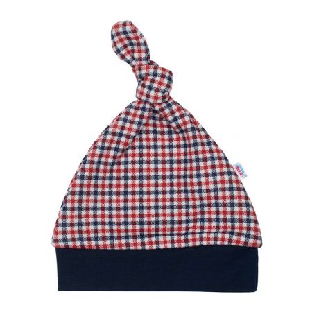 Kojenecká bavlněná čepička New Baby Checkered 56 (0-3m)