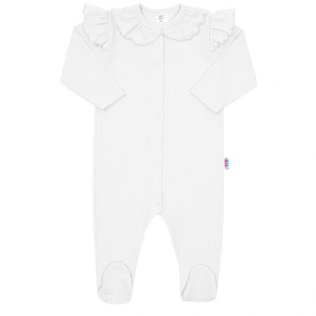 Kojenecký bavlněný overal New Baby Stripes bílý 80 (9-12m)