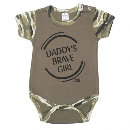 Kojenecké body s krátkým rukávem New Baby Army girl 68 (4-6m)