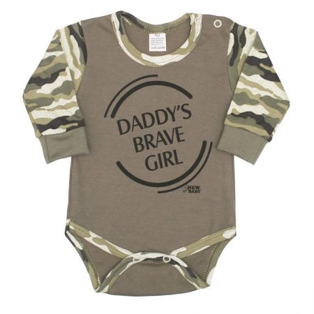 Kojenecké body s dlouhým rukávem New Baby Army girl 62 (3-6m)