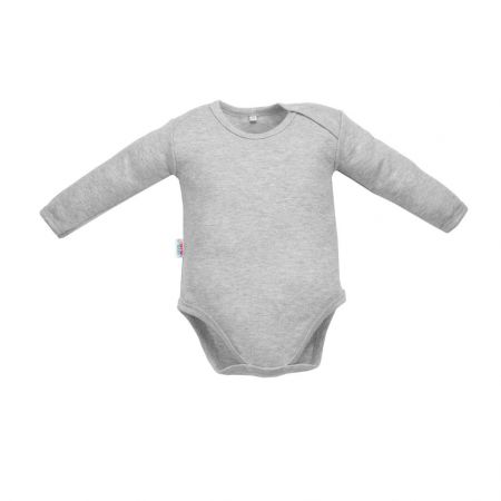 Kojenecké body s dlouhým rukávem New Baby Pastel šedý melír 56 (0-3m)