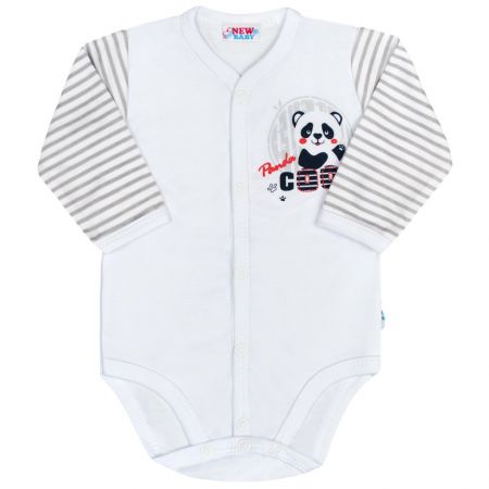 Kojenecké celorozepínací body s dlouhým rukávem New Baby Panda 62 (3-6m)