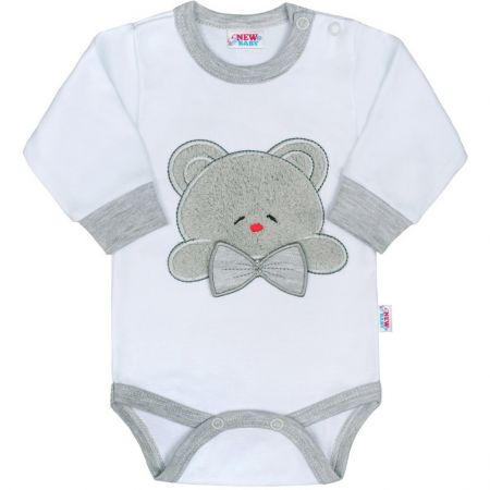 Luxusní kojenecké body s dlouhým rukávem New Baby Honey Bear s 3D aplikací 86 (12-18m)