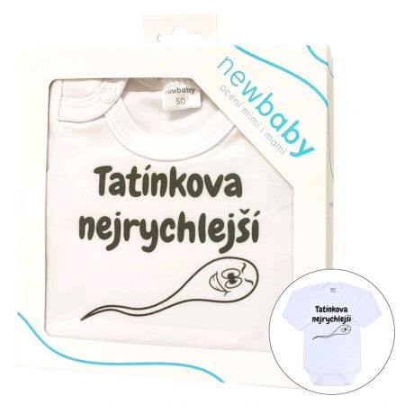 Body s potiskem New Baby Tatínkova nejrychlejší - dárkové balení 80 (9-12m)