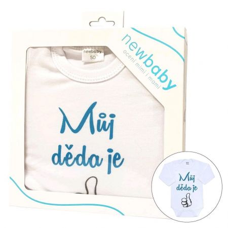 Body s potiskem New Baby Můj děda je jednička - dárkové balení 80 (9-12m)