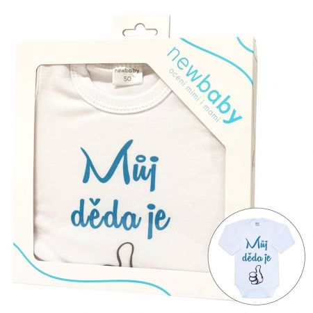 Body s potiskem New Baby Můj děda je jednička - dárkové balení 50