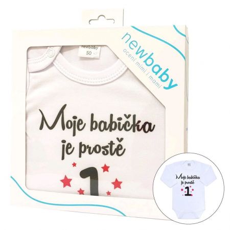 Body s potiskem New Baby Moje babička je prostě jednička - dárkové balení 86 (12-18m)