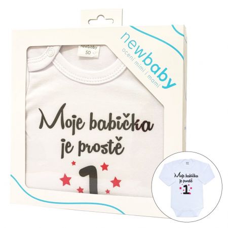 Body s potiskem New Baby Moje babička je prostě jednička - dárkové balení 50