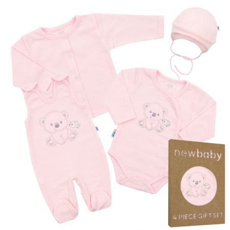 Kojenecká soupravička do porodnice New Baby Sweet Bear růžová 50