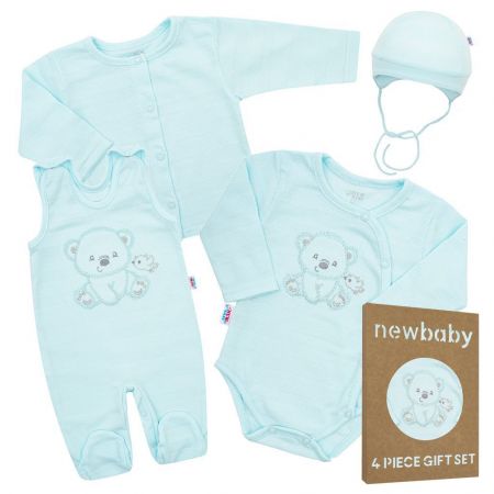 Kojenecká soupravička do porodnice New Baby Sweet Bear modrá 50