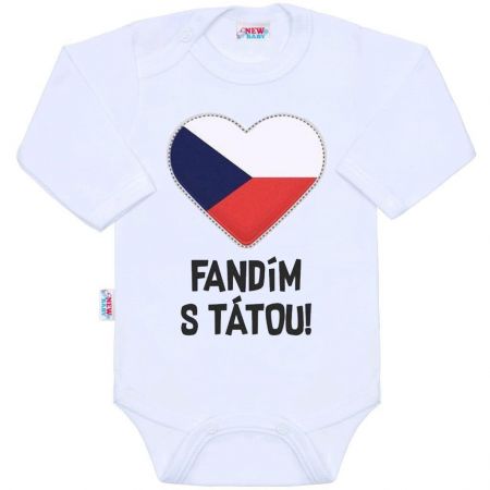 Body s potiskem New Baby Fandím s tátou bílé 62 (3-6m)