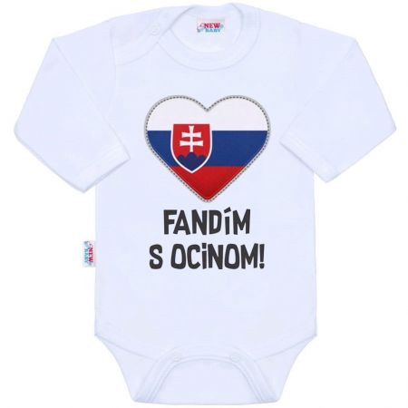 Body s potiskem New Baby Fandím s ocinom bílé 56 (0-3m)