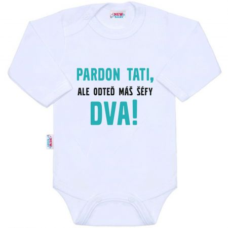 Body s potiskem New Baby Pardon tati, ...máš šéfy dva! 80 (9-12m)