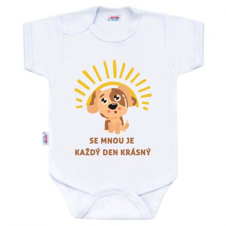 Body s potiskem New Baby SE MNOU JE KAŽDÝ DEN KRÁSNÝ 50