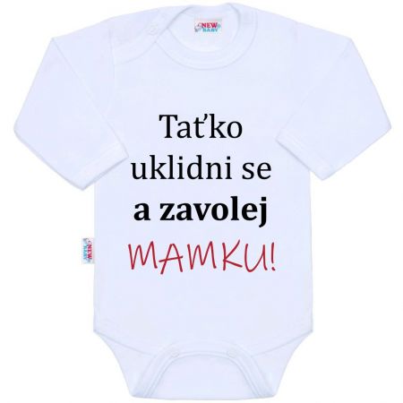 Body s potiskem New Baby a zavolej MAMKU! 86 (12-18m)