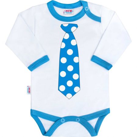 Body s potiskem New Baby s tyrkysovou kravatou 56 (0-3m)