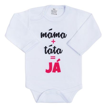 Body s potiskem New Baby máma plus táta rovná se JÁ 86 (12-18m)